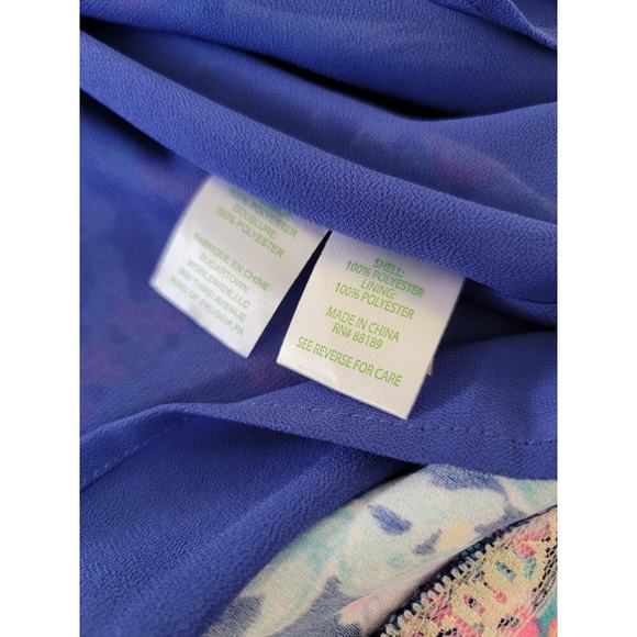 Lilly Pulitzer Tabby Shift Corsica Blue Toucan Party Scallop Halter Dress Size M - Picture 5 of 8